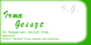 irma geiszt business card